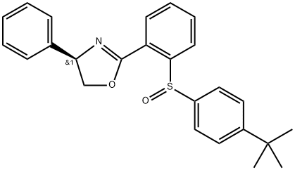 Oxazole, 2-[2-[(R)-[4-(1,1-dimethylethyl)phenyl]sulfinyl]phenyl]-4,5-dihydro-4-phenyl-, (4R)- Structural