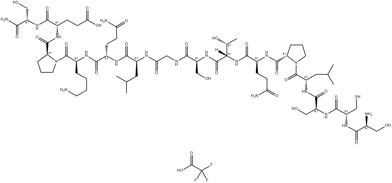 H-Ser-Cys-Ser-Leu-Pro-Gln-Thr-Ser-Gly-Leu-Gln-Lys-Pro-Glu-Ser-NH2 trifluoroacetate Structural