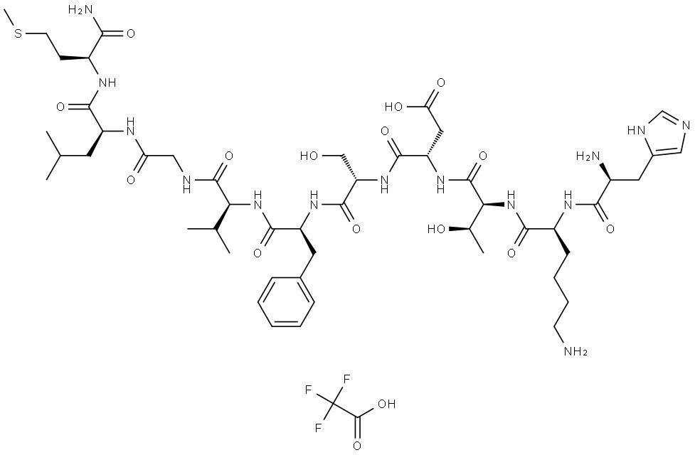 L-Methioninamide, L-histidyl-L-lysyl-L-threonyl-L-α-aspartyl-L-seryl-L-phenylalanyl-L-valylglycyl-L-leucyl-, 2,2,2-trifluoroacetate (1:1) Structural