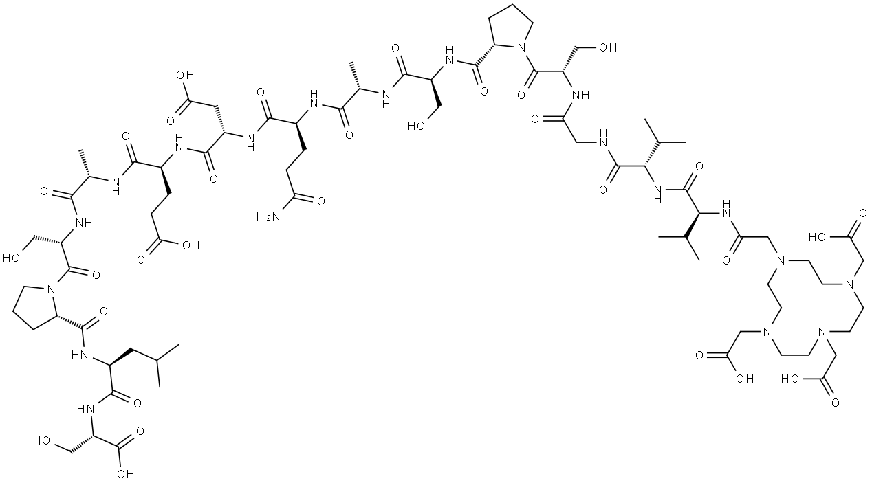 L-Serine, N-[2-[4,7,10-tris(carboxymethyl)-1,4,7,10-tetraazacyclododec-1-yl]acetyl]-L-valyl-L-valylglycyl-L-seryl-L-prolyl-L-seryl-L-alanyl-L-glutaminyl-L-α-aspartyl-L-α-glutamyl-L-alanyl-L-seryl-L-prolyl-L-leucyl- Structural