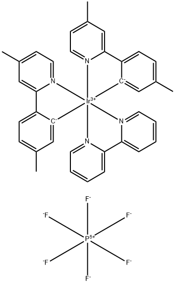 Iridium-(2,2'-bipyridine-κN1,κN1')bis[5-methyl-2-(4-methyl-2-pyridinyl-κN)phenyl-κC]-(OC-6-33)-hexafluorophosphate Structural