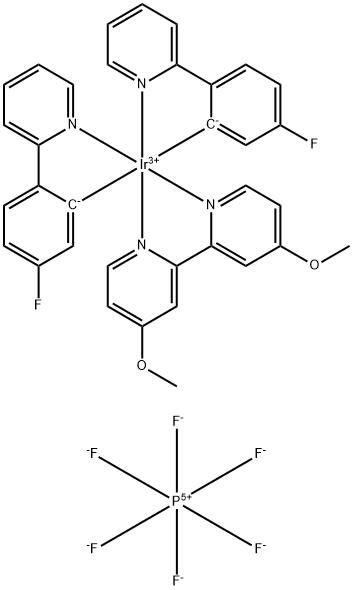 Iridium-bis[5-fluoro-2-(2-pyridinyl-κN)phenyl-κC](4,4'-dimethoxy-2,2'-bipyridine-κN1,κN1')-hexafluorophosphate Structural