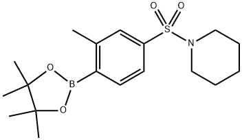Piperidine, 1-[[3-methyl-4-(4,4,5,5-tetramethyl-1,3,2-dioxaborolan-2-yl)phenyl]sulfonyl]- Structural