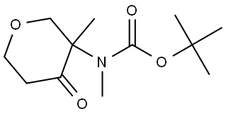 Carbamic acid, N-methyl-N-(tetrahydro-3-methyl-4-oxo-2H-pyran-3-yl)-, 1,1-dimethylethyl ester Structural