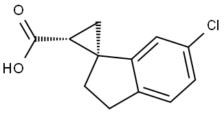 (1R,2R)-6'-Chloro-2',3'-dihydrospiro[cyclopropane-1,1'-indene]-2-carboxylic acid Structural