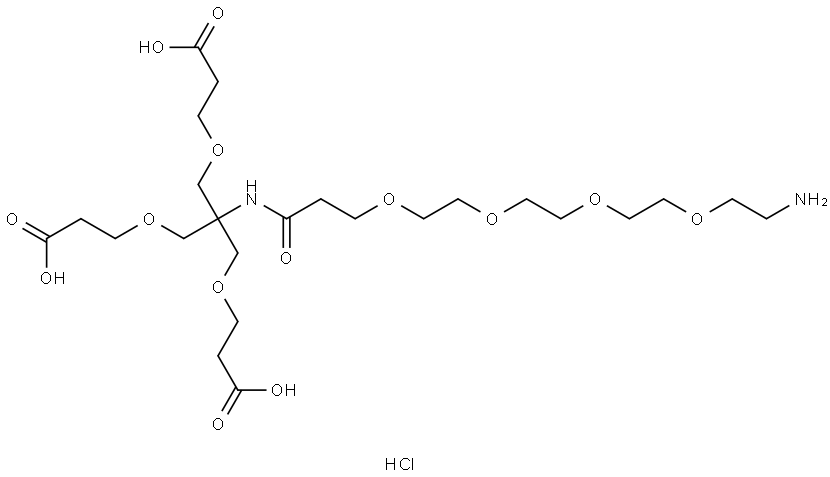 Amine-PEG4-Amido-tri-(carboxyethoxymethyl)-methane Structural