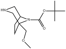 tert-Butyl 1-(methoxymethyl)-3,8-diazabicyclo[3.2.1]octane-8-carboxylate Structural