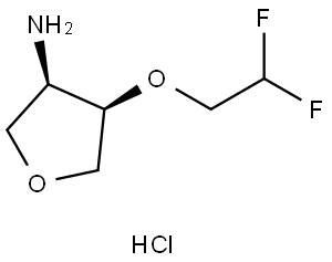 rel-(3R,4R)-4-(2,2-Difluoroethoxy)tetrahydrofuran-3-amine hydrochloride Structural