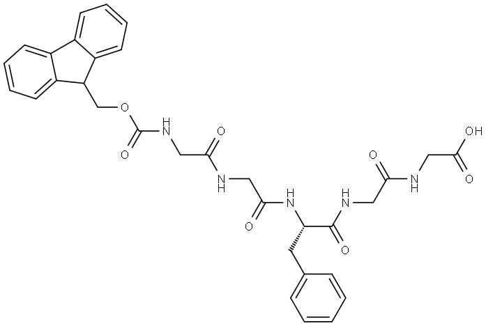 (S)-11-Benzyl-1-(9H-fluoren-9-YL)-3,6,9,12,15-pentaoxo-2-oxa-4,7,10,13,16-pentaazaoctadecan-18-oic acid Structural
