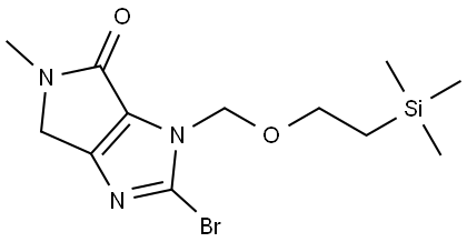 Pyrrolo[3,4-d]imidazol-4(3H)-one, 2-bromo-5,6-dihydro-5-methyl-3-[[2-(trimethylsilyl)ethoxy]methyl]- Structural