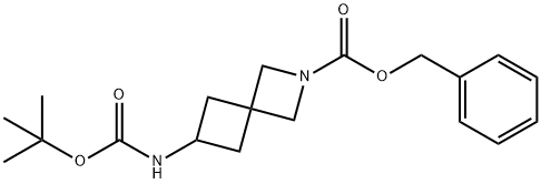 Phenylmethyl 6-[[(1,1-dimethylethoxy)carbonyl]amino]-2-azaspiro[3.3]heptane-2-carboxylate Structural
