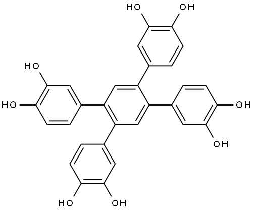 4',5'-Bis(3,4-dihydroxyphenyl)-[1,1':2',1''-terphenyl]-3,3'',4,4''-tetraol Structural