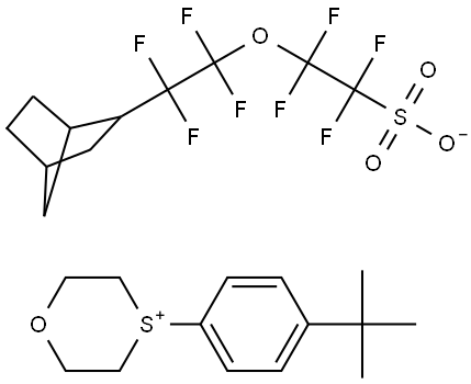 4-(4-(tert-butyl)phenyl)-1,4-oxathian-4-ium 2-(2-((1R,2S,4S)-bicyclo[2.2.1]heptan-2-yl)-1,1,2,2-tetrafluoroethoxy)-1,1,2,2-tetrafluoroethane-1-sulfonate Structural