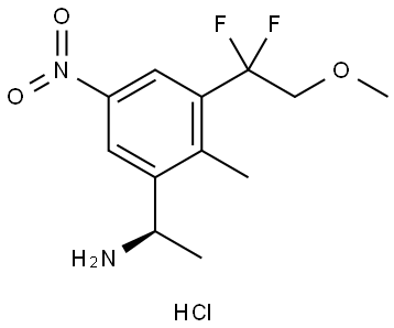 Benzenemethanamine, 3-(1,1-difluoro-2-methoxyethyl)-α,2-dimethyl-5-nitro-, hydrochloride (1:1), (αR)- Structural