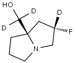 ((2R,7aS)-2-Fluorotetrahydro-1H-pyrrolizin-7a(5H)-yl)methanol-d3 Structural
