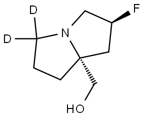 rel-((2R,7aS)-2-Fluorotetrahydro-1H-pyrrolizin-7a(5H)-yl)methanol-d2 Structural