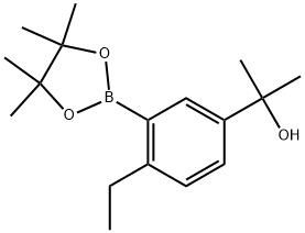 Benzenemethanol, 4-ethyl-α,α-dimethyl-3-(4,4,5,5-tetramethyl-1,3,2-dioxaborolan-2-yl)- Structural