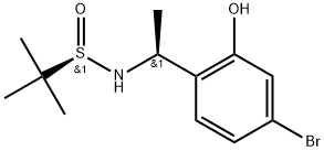 N-((S)-1-(4-Bromo-2-hydroxyphenyl)ethyl)-2-methylpropane-2-sulfinamide Structural
