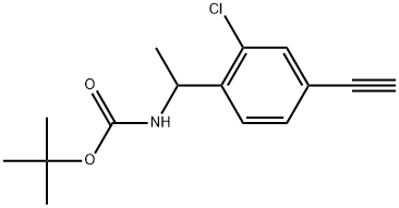 tert-Butyl (1-(2-chloro-4-ethynylphenyl)ethyl)carbamate Structural