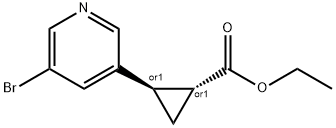 rel-Ethyl (1R,2R)-2-(5-bromopyridin-3-yl)cyclopropane-1-carboxylate Structural
