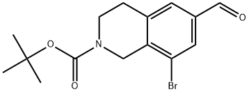 tert-Butyl 8-bromo-6-formyl-3,4-dihydroisoquinoline-2(1H)-carboxylate Structural