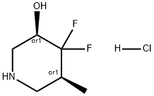 rel-(3R,5S)-4,4-Difluoro-5-methylpiperidin-3-ol hydrochloride Structural