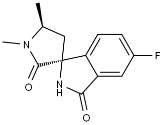 rel-(1R,5'R)-5-Fluoro-1',5'-dimethylspiro[isoindoline-1,3'-pyrrolidine]-2',3-dione Structural
