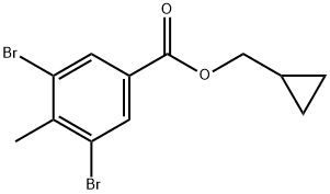 cyclopropylmethyl 3,5-dibromo-4-methylbenzoate Structural