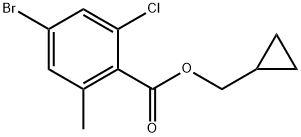 cyclopropylmethyl 4-bromo-2-chloro-6-methylbenzoate Structural