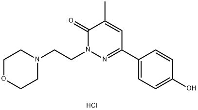 Morpholinoethyl-2 methyl-4 (p-hydroxyphenyl)-6 pyridazone-3 chlorhydra te [French]