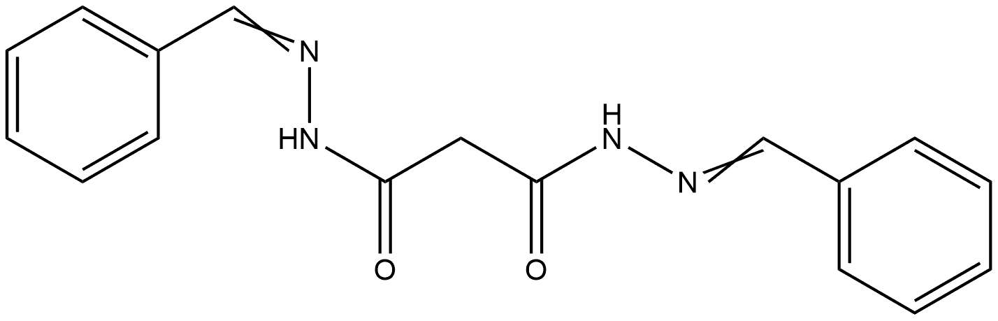 Propanedioic acid, 1,3-bis[2-(phenylmethylene)hydrazide] Structural