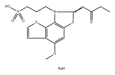 sodium 3-[(2Z)-5-methoxy-2-(2-sulfanylidenebutylidene)thieno[2,3-e][1,3]benzothiazol-1-yl]propane-1-sulfonate Structural