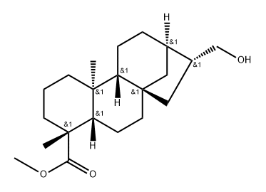 Kauran-18-oic acid, 17-hydroxy-, methyl ester, (4α,16α)- Structural