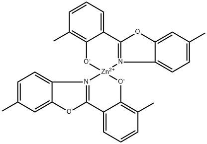 Zinc, bis[2-methyl-6-(6-methyl-2-benzoxazolyl-κN3)phenolato-κO]-, (T-4)- (9CI) Structural