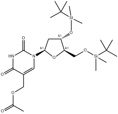 Thymidine, α-(acetyloxy)-3',5'-bis-O-[(1,1-dimethylethyl)dimethylsilyl]- Structural