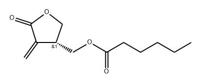 Hexanoic acid, (tetrahydro-4-methylene-5-oxo-3-furanyl)methyl ester, (+)- Structural