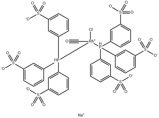 Rhodate(6-), carbonylchlorobis[[3,3',3''-(phosphinidyne-κP)tris[benzenesulfonato]](3-)]-, sodium (1:6) Structural