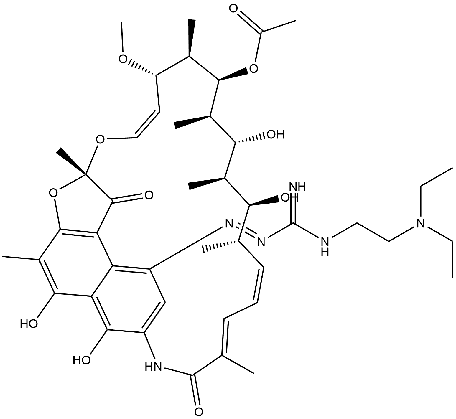 Rifamycin, 4-[[imino[[2-(diethylamino)ethyl]amino]methyl]azo]-4-deoxy- (9CI) Structural
