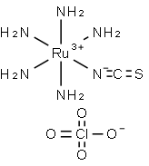 Ruthenium(2+), pentaammine(thiocyanato-N)-, (OC-6-22)-, diperchlorate (9CI) Structural