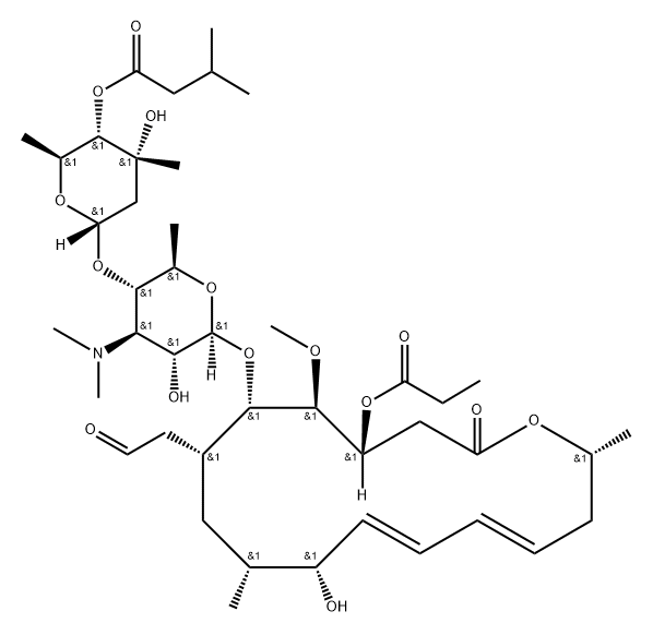 Leucomycin V, 4B-(3-methylbutanoate) 3-propanoate Structural