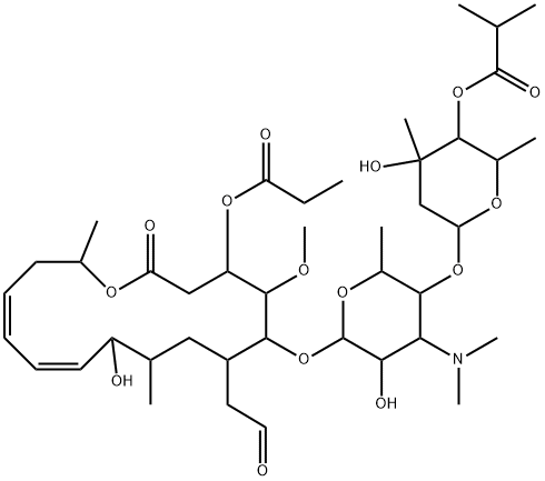 Leucomycin V, 4B-(2-methylpropanoate) 3-propanoate (9CI) Structural