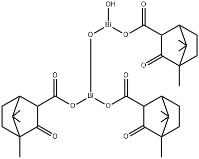 hydroxy-mu-oxotris(2-oxobornane-3-carboxylato)dibismuth Structural