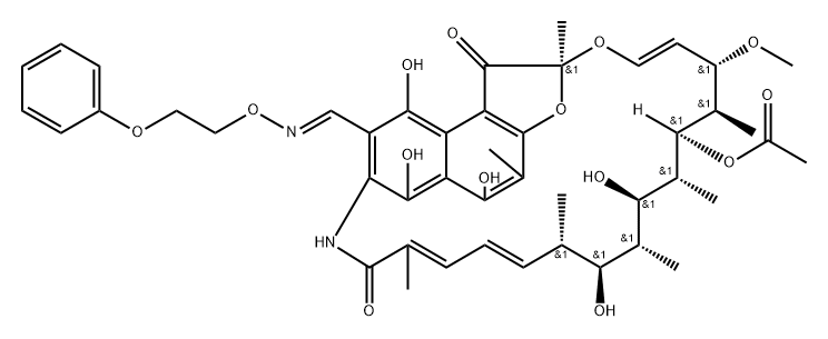 Rifamycin, 3-[[(2-phenoxyethoxy)imino]methyl]- (9CI) Structural