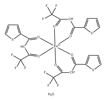Tris(4,4,4-trifluoro-1-(2-thienyl)-1,3-butanediono)europium(III) hydrate Structural