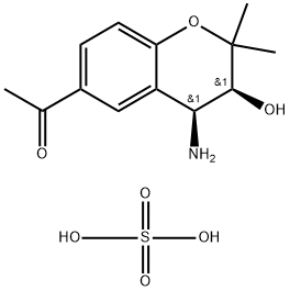 Ethanone, 1-[(3S,4S)-4-aMino-3,4-dihydro-3-hydroxy-2,2-diMethyl-2H-1-benzopyran-6-yl]-, sulfate (1:1) Structural
