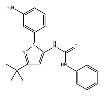 Urea, N-[1-(3-aminophenyl)-3-(1,1-dimethylethyl)-1H-pyrazol-5-yl]-N'-phenyl- Structural