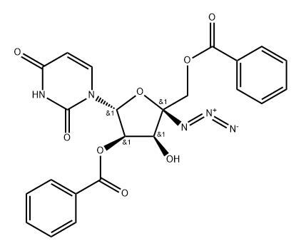 Uridine, 4'-C-azido-, 2',5'-dibenzoate Structural