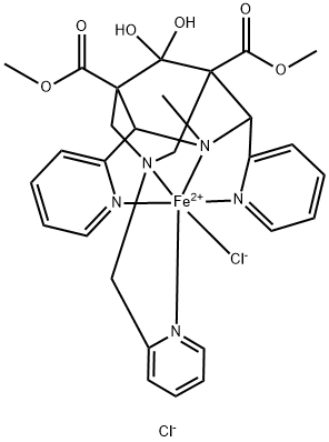 Iron(1+), chloro[dimethyl 9,9-dihydroxy-3-methyl-2,4-di(2-pyridinyl-kN)-7-[(2-pyridinyl-kN)methyl]-3,7-diazabicyclo[3.3.1]nonane-1,5-dicarboxylate-kN3,kN7]-, chloride Structural
