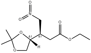 L-threo-Pentonic acid, 2,3-dideoxy-4,5-O-(1-methylethylidene)-3-(nitromethyl)-, ethyl ester Structural