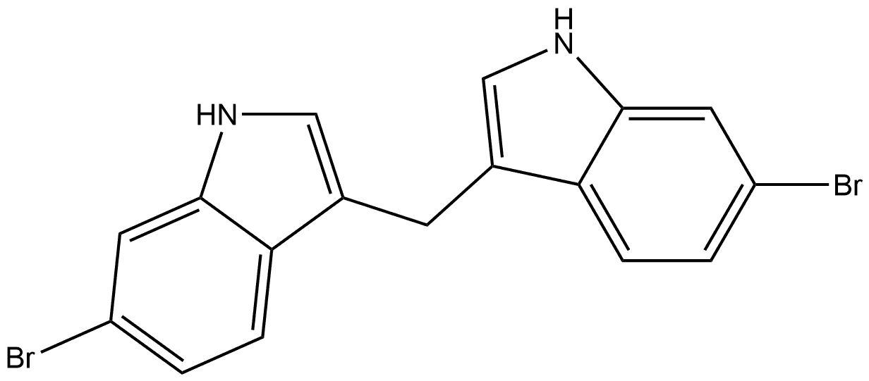 Indole, 3,3'-methylenebis[6-bromo- (7CI,8CI) Structural